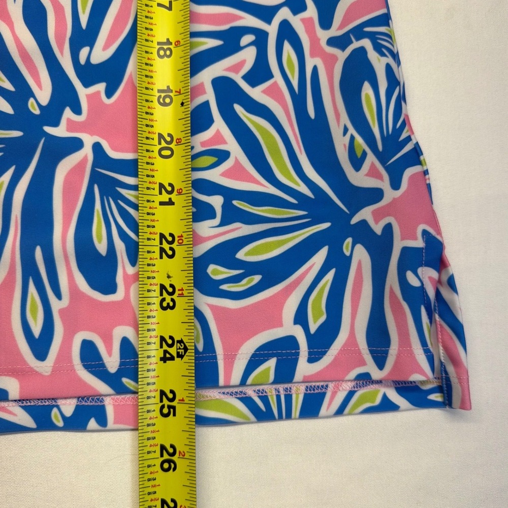 Katherine Way Golf Skort Set L Pink Blue Tropical Print Tennis Pickleball Resort - Picture 7 of 14